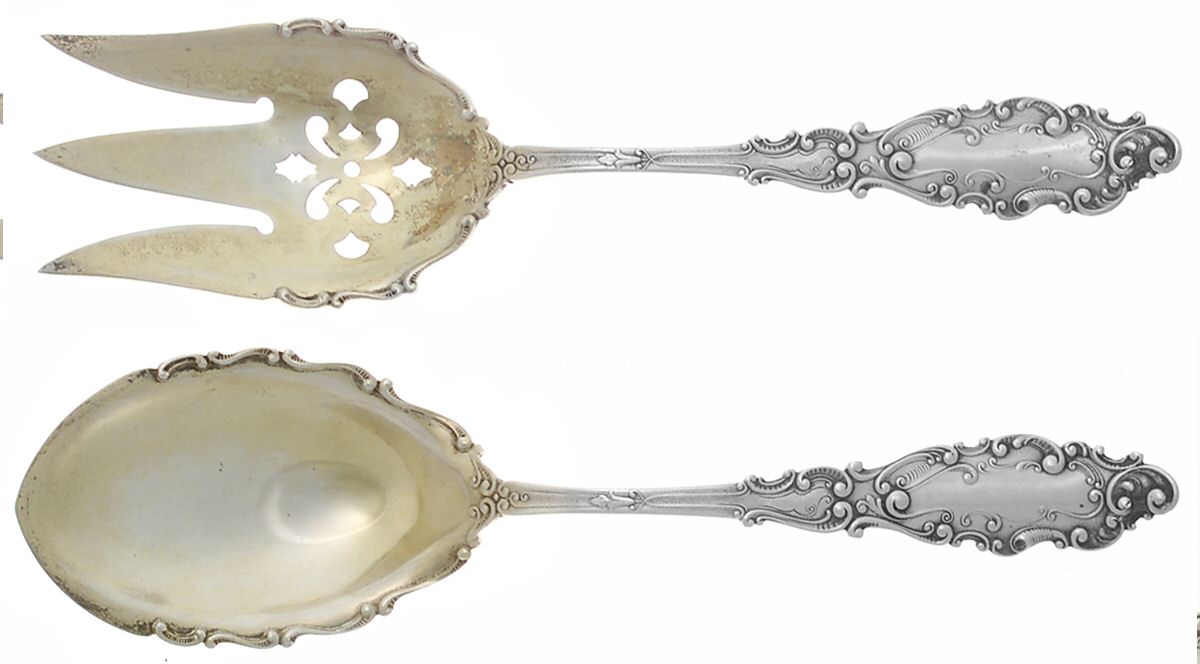 Luxembourg (Sterling, 1893) (2 Pc) Solid Salad Set by Gorham Silver-1