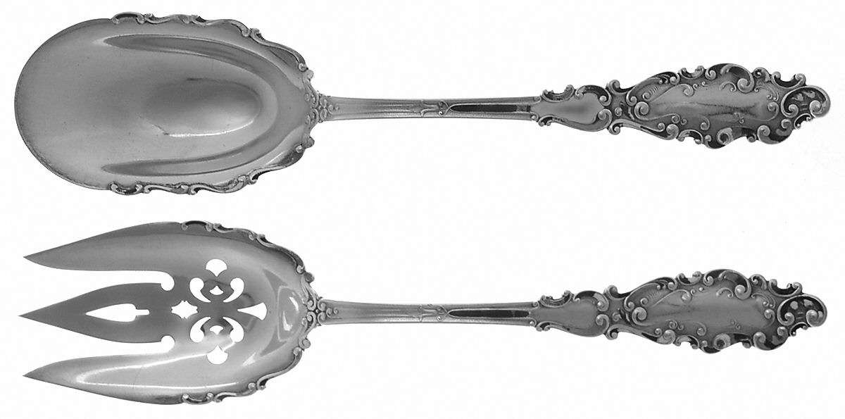 Luxembourg (Sterling, 1893) Solid Oversized Serving Salad Set by Gorham Silver-1