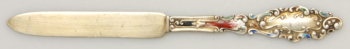 Luxembourg (Sterling, 1893) Butter Spreader/Flat Handle/Pointed-Enameled by Gorham Silver-1