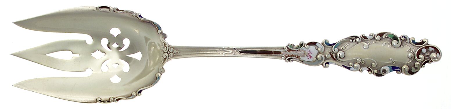 Luxembourg (Sterling, 1893) Oversize Enamel Solid Salad Servng Fork by Gorham Silver-1