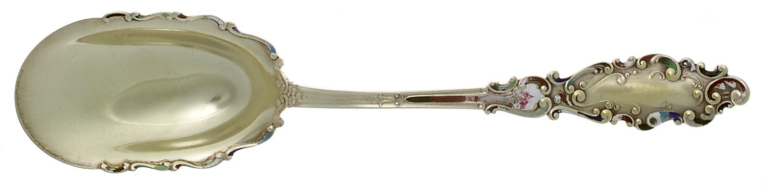 Luxembourg (Sterling, 1893) Oversize Enamel Solid Salad Serving Spoon by Gorham Silver-1