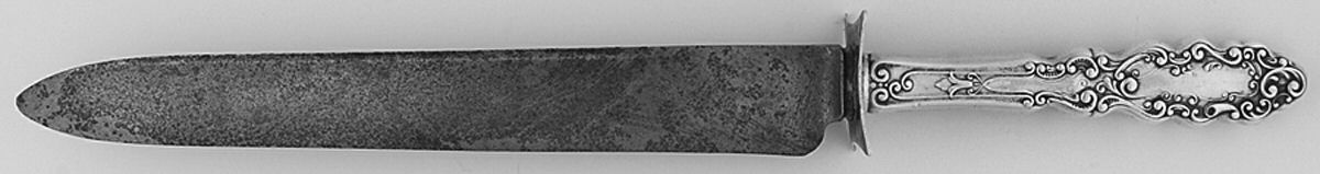 Luxembourg (Sterling, 1893) Large Carving/Roast Knife StnlBl w/Sterling Guard by Gorham Silver-1