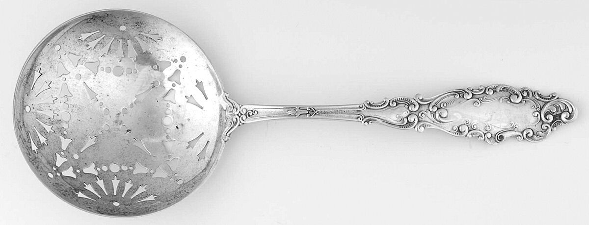 Luxembourg (Sterling, 1893) Large Pierced Pea Serving Spoon by Gorham Silver-1