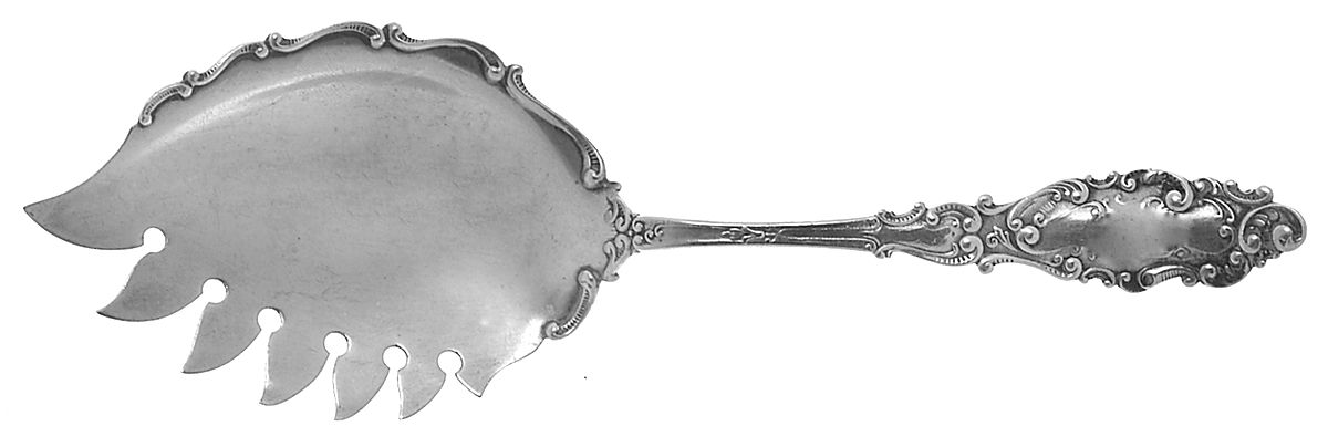 Luxembourg (Sterling, 1893) Solid Fried Oyster Server by Gorham Silver-1