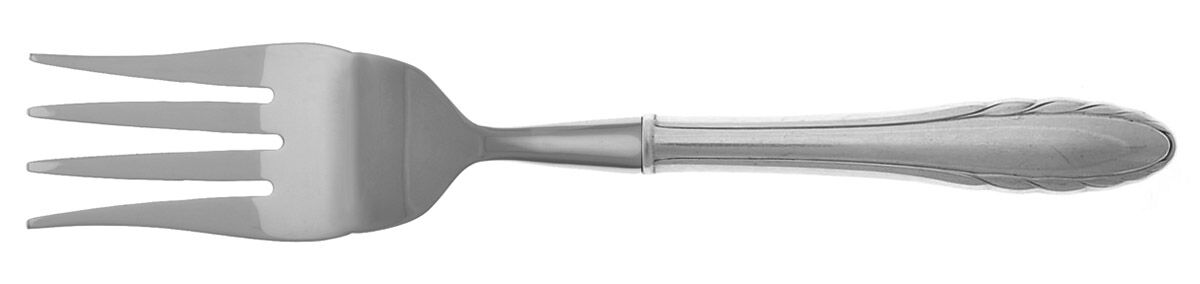 Lyric (Sterling, 1940, No Monos) Cold Meat Fork Large, Stainless Tines HC by Gorham Silver-1