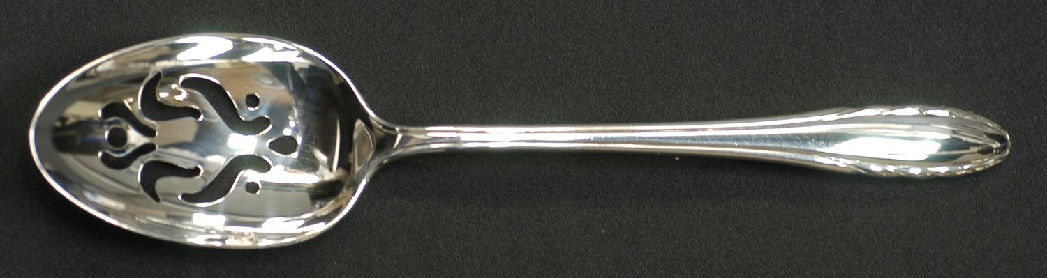 Lyric (Sterling, 1940, No Monos) Pierced Tablespoon (Serving Spoon) HC by Gorham Silver-1