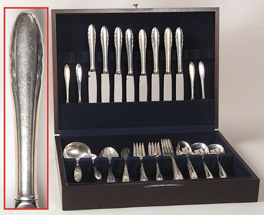 Lyric (Sterling, 1940, No Monos) 51 Piece Set by Gorham Silver-1