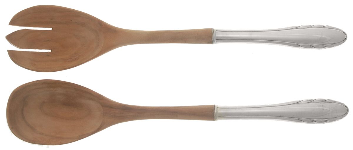 Lyric (Sterling, 1940, No Monos) Wooden Bowl 2-Piece Salad Set by Gorham Silver-1