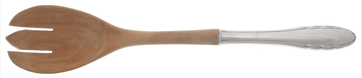 Lyric (Sterling, 1940, No Monos) Salad Serving Fork with Wooden Prongs by Gorham Silver-1
