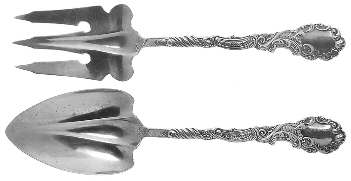 Marie Antoinette (Sterling, 1890) Solid 2-Piece Vegetable Serving Set by Gorham Silver-1