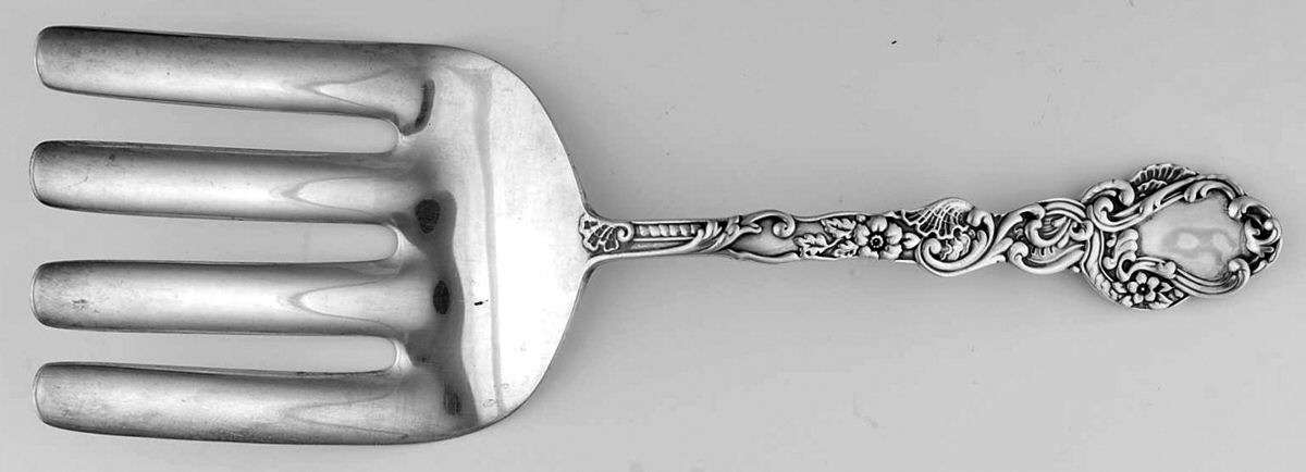 Marie Antoinette (Sterling, 1890) Large Solid Asparagus Serving Fork by Gorham Silver-1