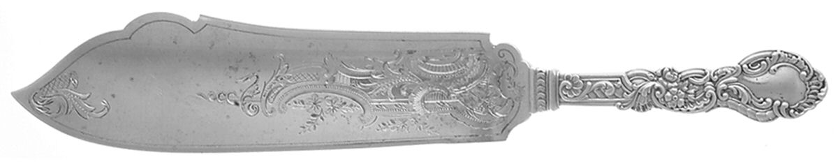 Marie Antoinette (Sterling, 1890) Solid Bright Cut Ice Cream Slicer by Gorham Silver-1