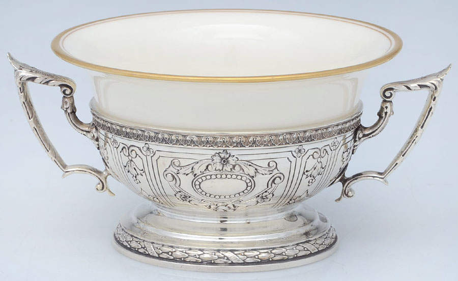 Maintenon (Sterling, Hollowware) Bouillon Cup & Lenox Liner by Gorham Silver-1