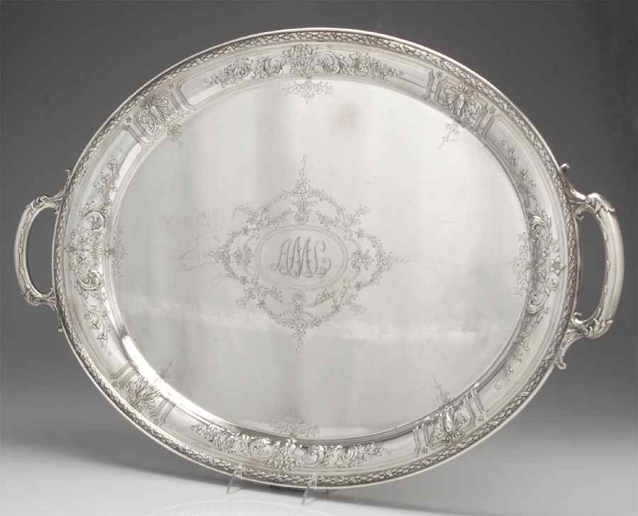 Maintenon (Sterling, Hollowware) Large Waiter Tray by Gorham Silver-1