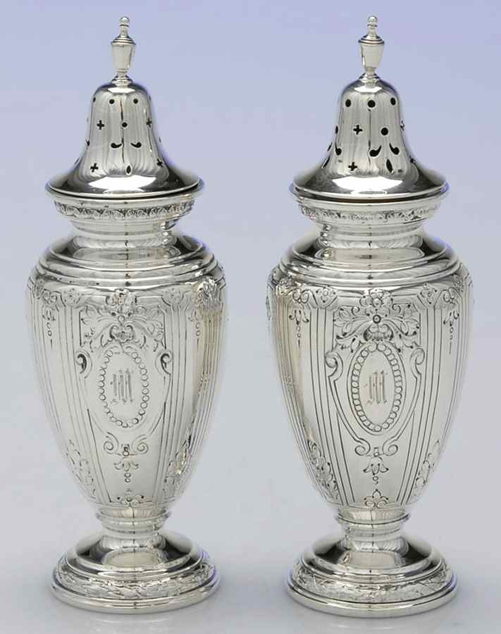 Maintenon (Sterling, Hollowware) Salt & Pepper Set by Gorham Silver-1