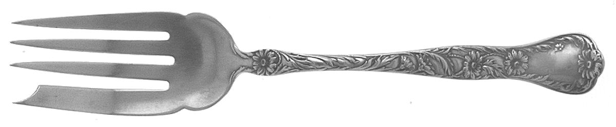 Marguerite (Sterling, 1901) Small Solid Cold Meat Serving Fork by Gorham Silver-1