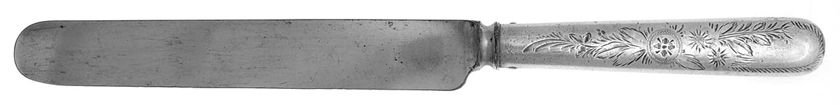 Marguerite-Engraved (Sterling, 1885) Blunt Hollow Knife with Bolster by Gorham Silver-1