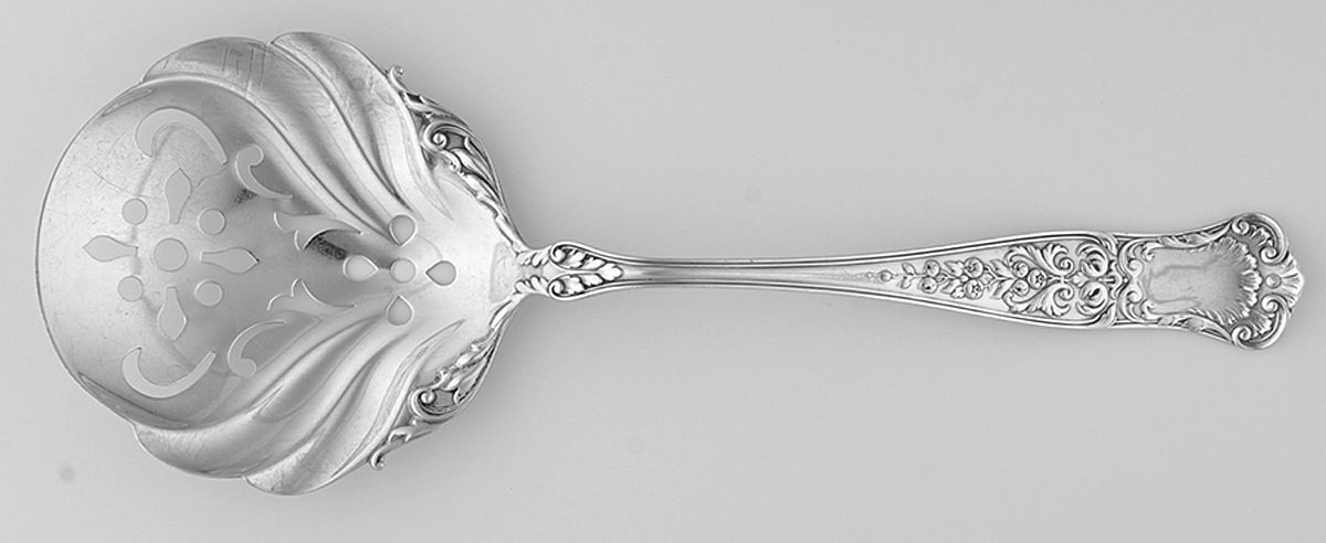 Maryland (Sterling, 1896) Large Pierced Pea Serving Spoon by Gorham Silver-1
