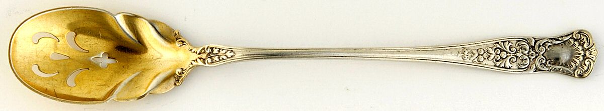 Maryland (Sterling, 1896) Pierced Bowl Short Handle Olive Spoon by Gorham Silver-1