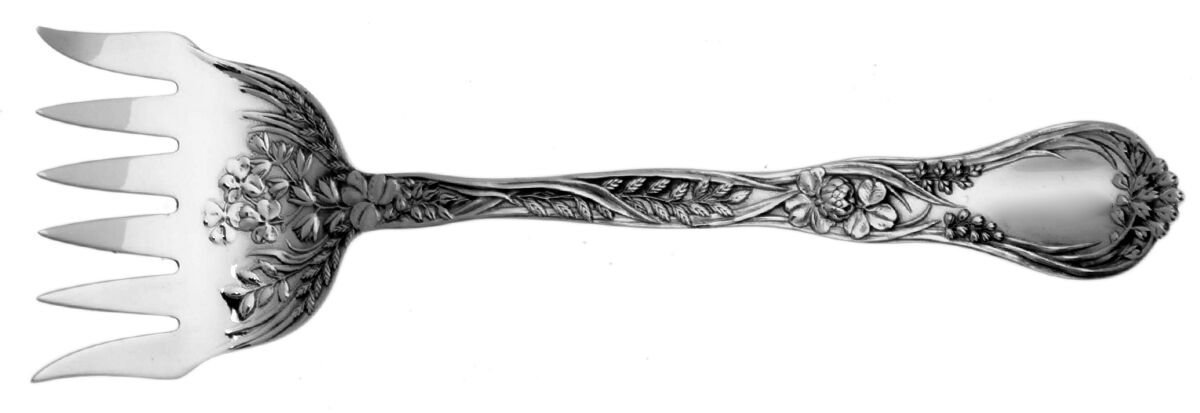 Meadow (Sterling, 1897) Large Solid Tined Sardine Serving Fork by Gorham Silver-1