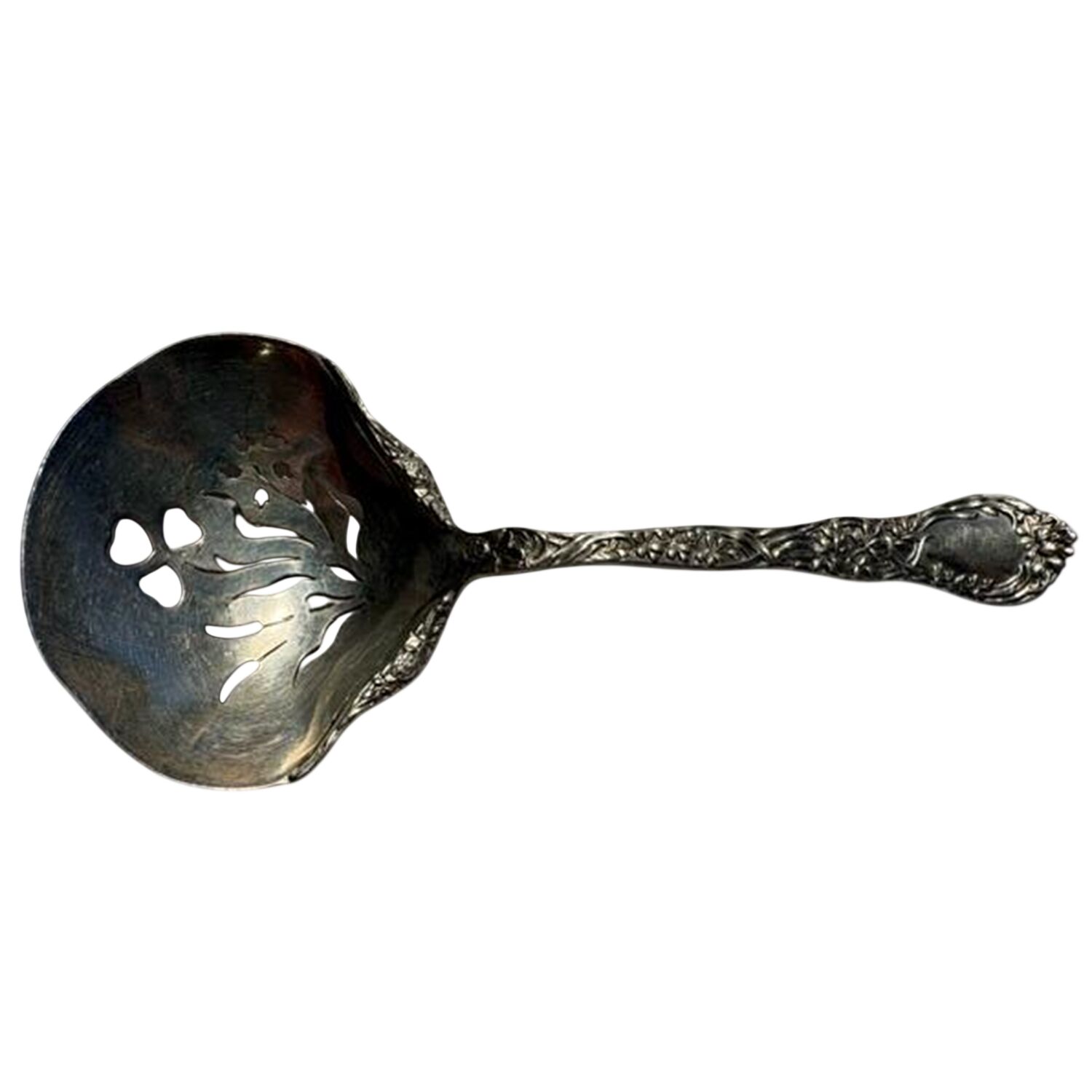 Meadow (Sterling, 1897) Small Pierced Nut Serving Spoon by Gorham Silver-1