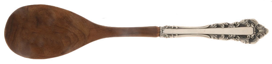 Medici (Sterling, 1971) Salad Serving Spoon Wooden Bowl by Gorham Silver-1