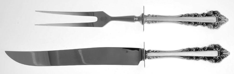 Medici (Sterling, 1971) Large 2-Piece Roast Carving Set w/ Stainless Blade by Gorham Silver-1