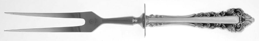 Medici (Sterling, 1971) Large Stainless-Prong Roast Carving Fork by Gorham Silver-1