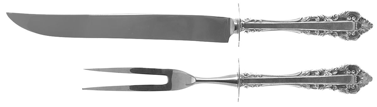 Medici (Sterling, 1971) Small Steak 2-Piece Carving Set w/Stainless Blade by Gorham Silver-1
