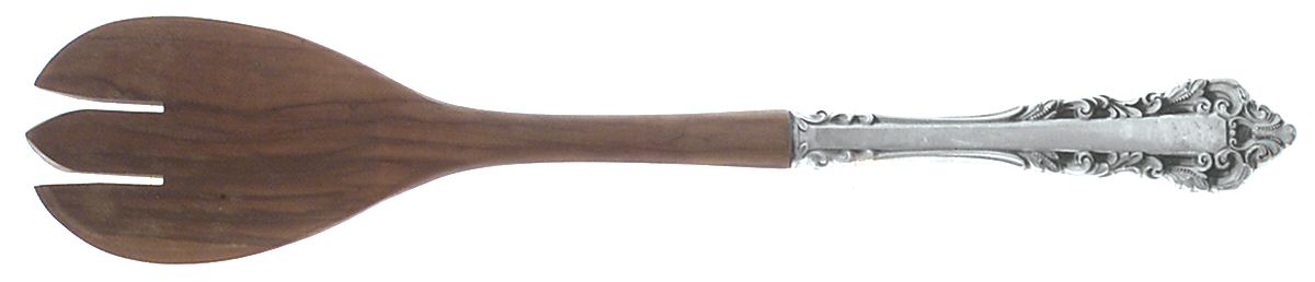 Medici (Sterling, 1971) Salad Serving Fork with Wooden Prongs by Gorham Silver-1