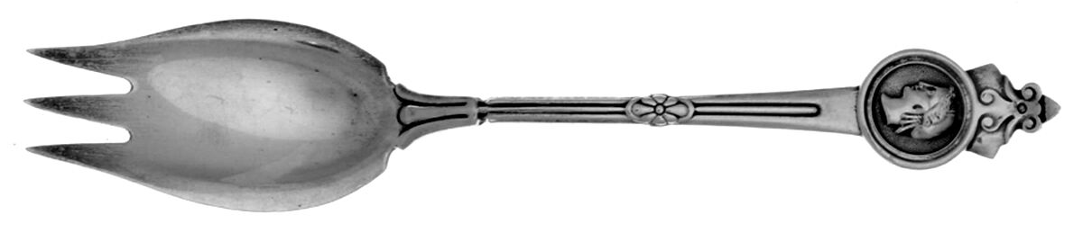 Medallion (Sterling, 1864) Large Individual Terrapin Fork by Gorham Silver-1
