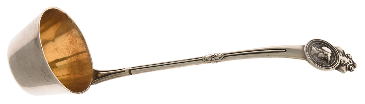 Medallion (Sterling, 1864) Short Devonshire Cream Ladle by Gorham Silver-1