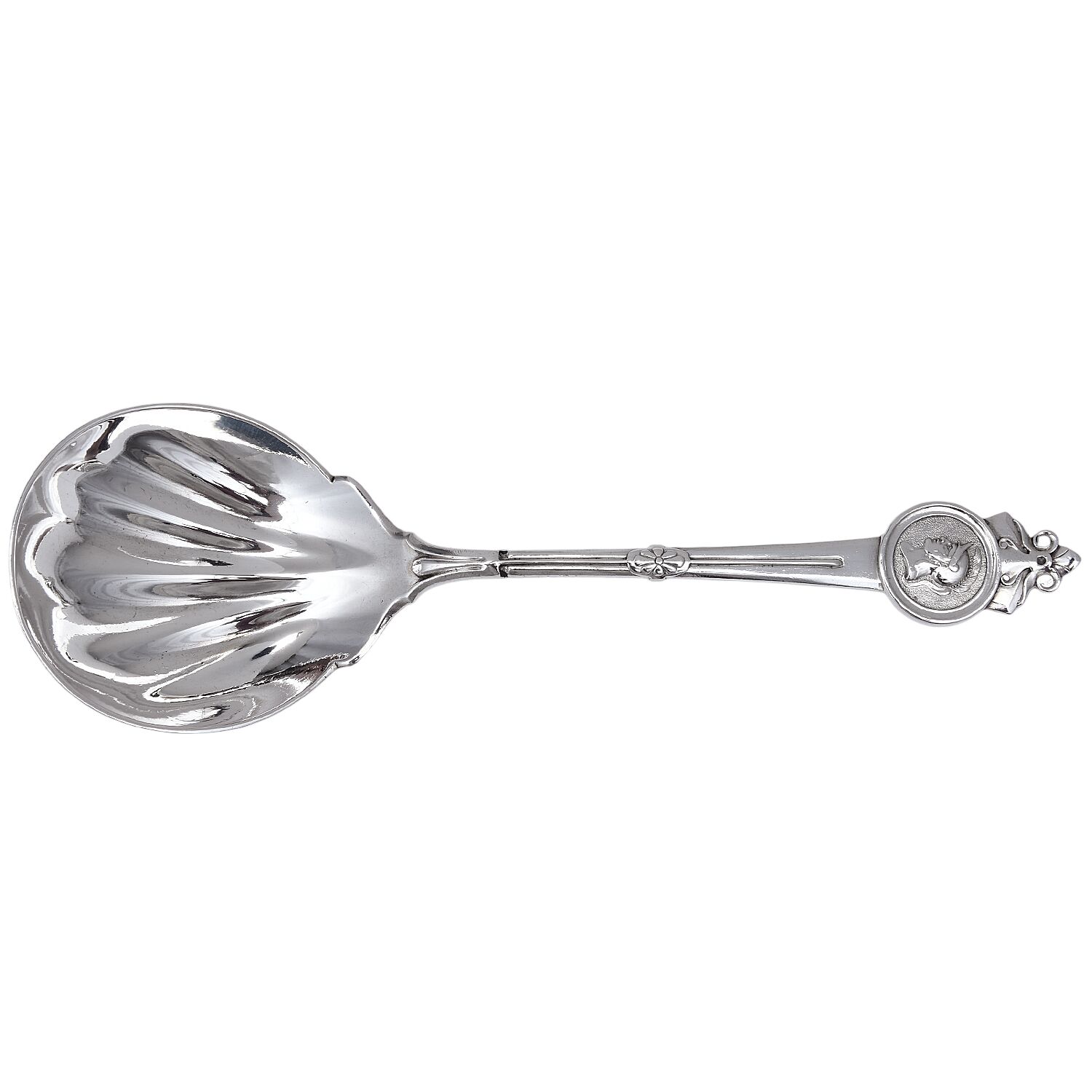 Medallion (Sterling, 1864) Large Solid Berry/Casserole Spoon by Gorham Silver-1