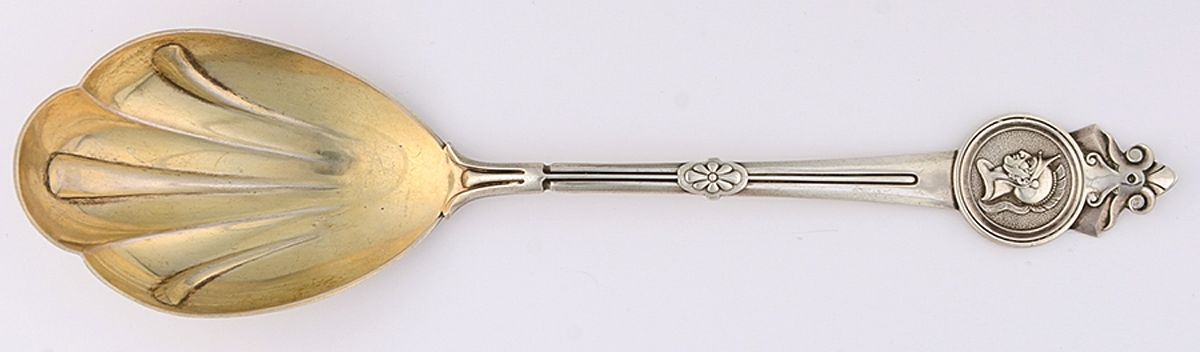 Medallion (Sterling, 1864) Solid Salad Serving Spoon by Gorham Silver-1