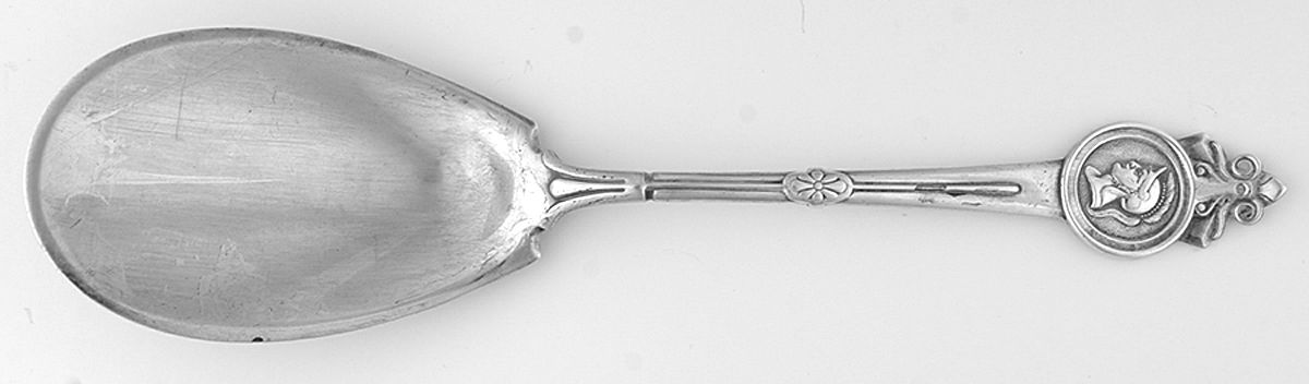 Medallion (Sterling, 1864) Solid Fried Oyster Server by Gorham Silver-1