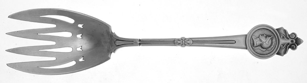 Medallion (Sterling, 1864) Solid Salad Serving Fork by Gorham Silver-1