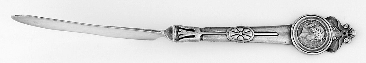 Medallion (Sterling, 1864) Flat Twisted Handle Master Butter Knife by Gorham Silver-1
