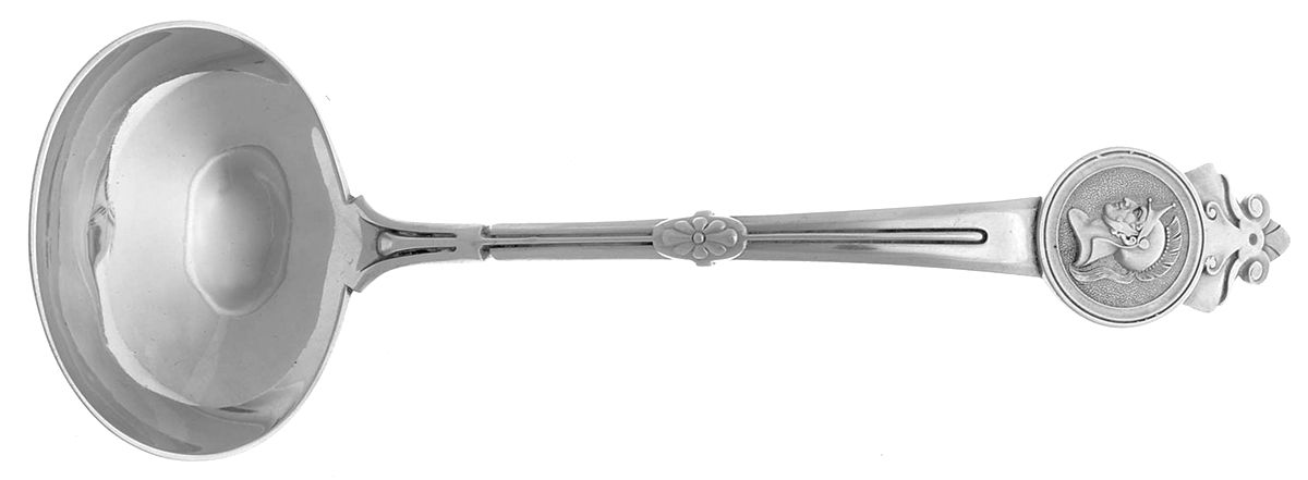 Medallion (Sterling, 1864) Solid Gravy Ladle by Gorham Silver-1