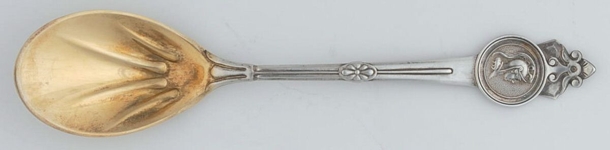 Medallion (Sterling, 1864) Coin Ice Cream Spoon Individual by Gorham Silver-1