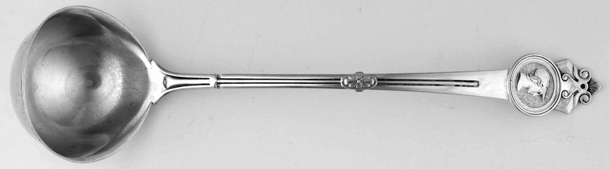Medallion (Sterling, 1864) Coin Solid Piece Cream Ladle by Gorham Silver-1