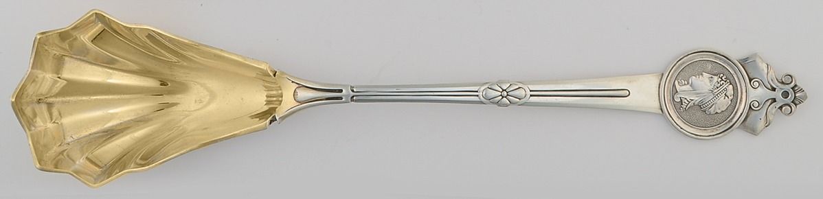 Medallion (Sterling, 1864) Oversize Solid Salad Serving Spoon by Gorham Silver-1