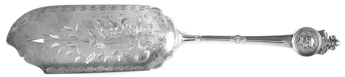 Medallion (Sterling, 1864) Large Solid Pierced Fish Knife by Gorham Silver-1