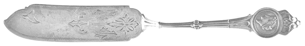 Medallion (Sterling, 1864) Bright Cut Solid Pickle Serving Knife by Gorham Silver-1