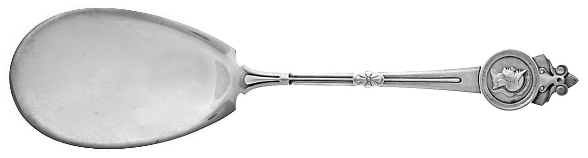 Medallion (Sterling, 1864) Solid Fried Oyster Server by Gorham Silver-1