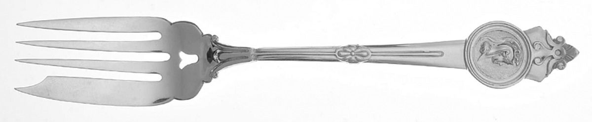 Medallion (Sterling, 1864) Pastry Fork by Gorham Silver-1