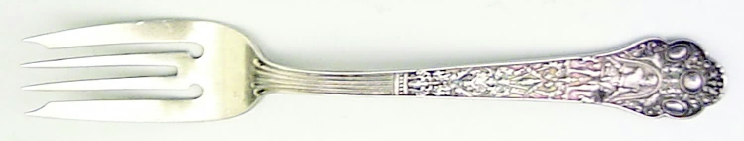 Medici-Old (Sterling, 1880, No Monograms) Small Individual Solid Fish/Salad Fork by Gorham Silver-1