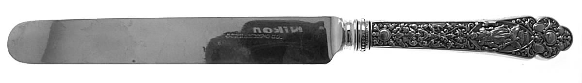 Medici-Old (Sterling, 1880, No Monograms) Blunt Hollow Table Knife with Bolster by Gorham Silver-1