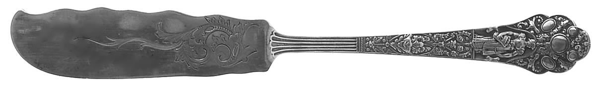 Medici-Old (Sterling, 1880, No Monograms) Flat Handle Bright Cut Master Butter by Gorham Silver-1