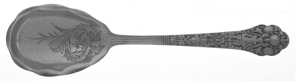 Medici-Old (Sterling, 1880, No Monograms) Bright Cut Bowl Sugar Spoon by Gorham Silver-1