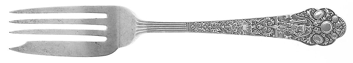 Medici-Old (Sterling, 1880, No Monograms) Medium Solid Cold Meat Serving Fork by Gorham Silver-1